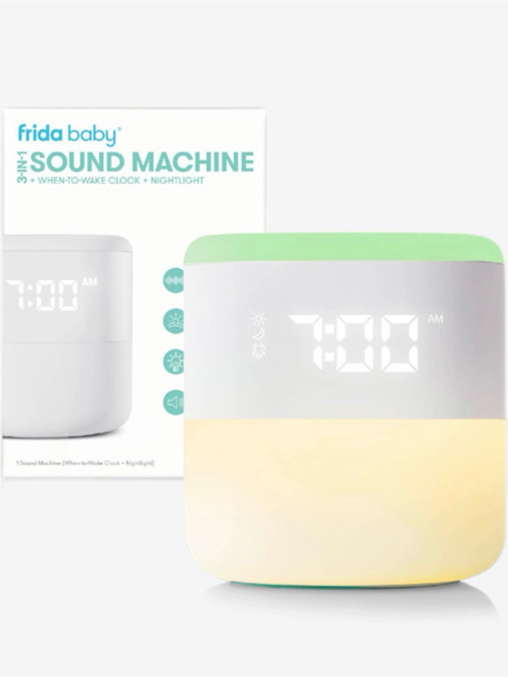 Frida Baby 3-in-1 Sound Machine When-to-Wake Clock Nightlight